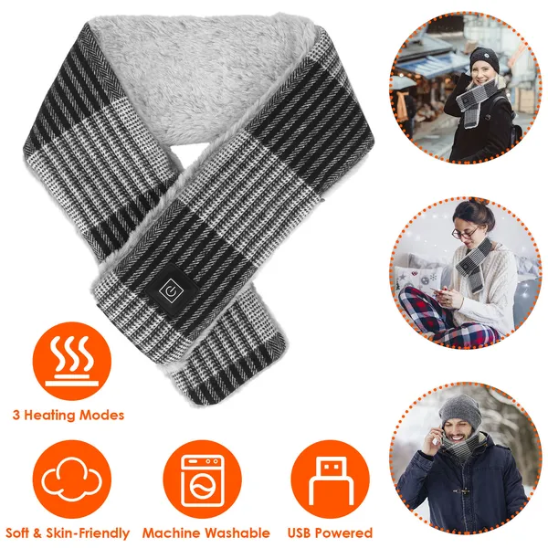 Charcoal | The Heated Scarf, as shipped