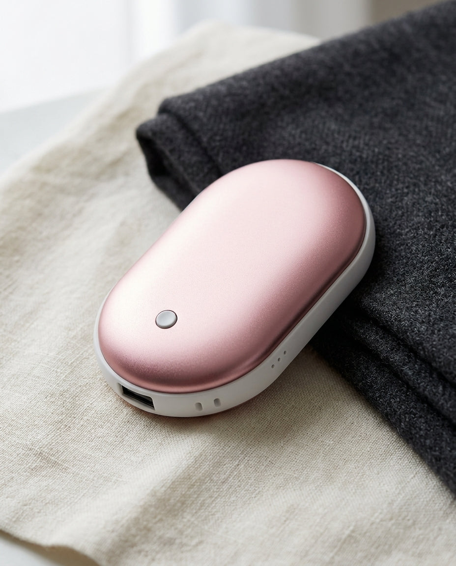 Rose gold | Pocket Hand Warmer on linen