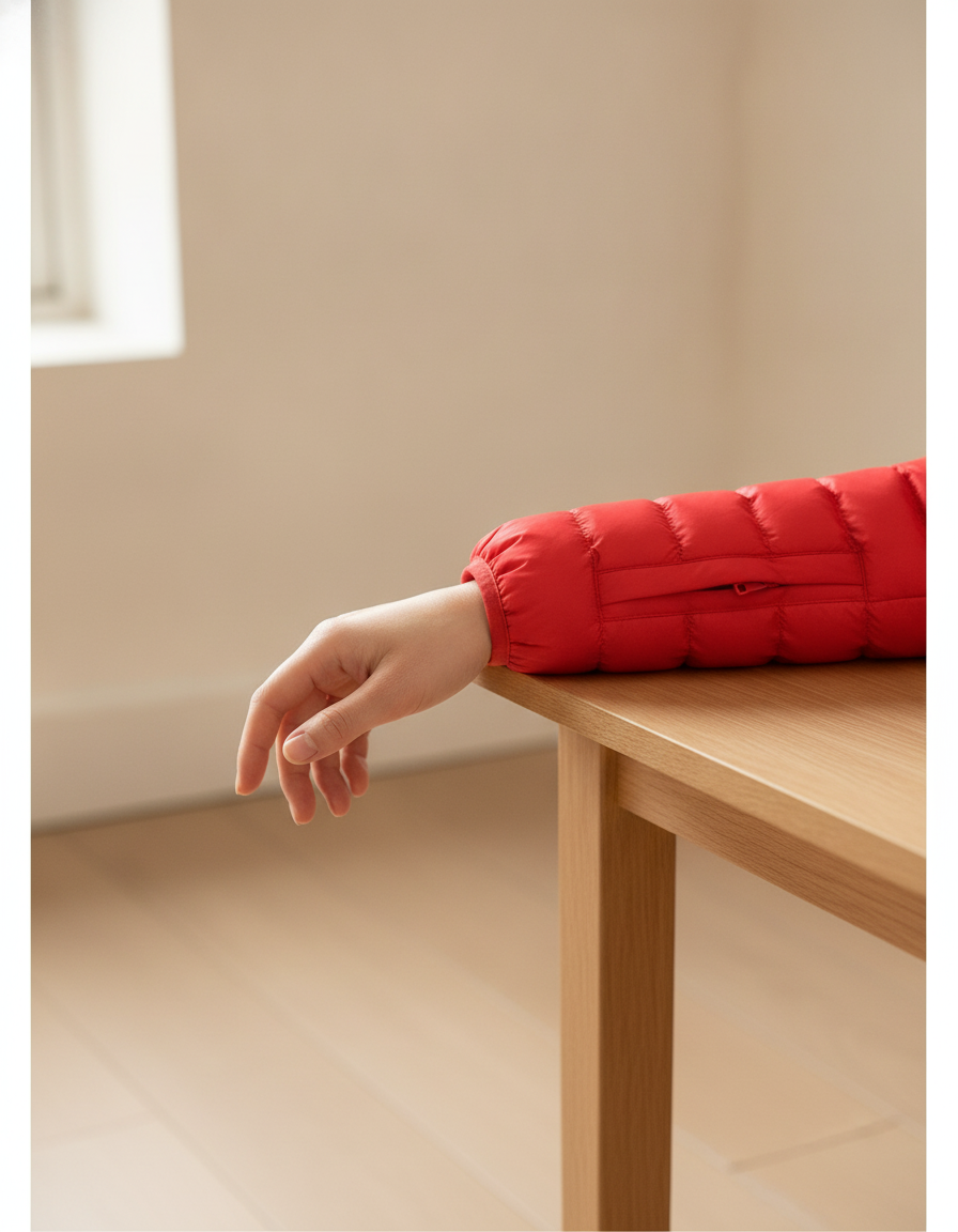 Red | cuff and pocket detail