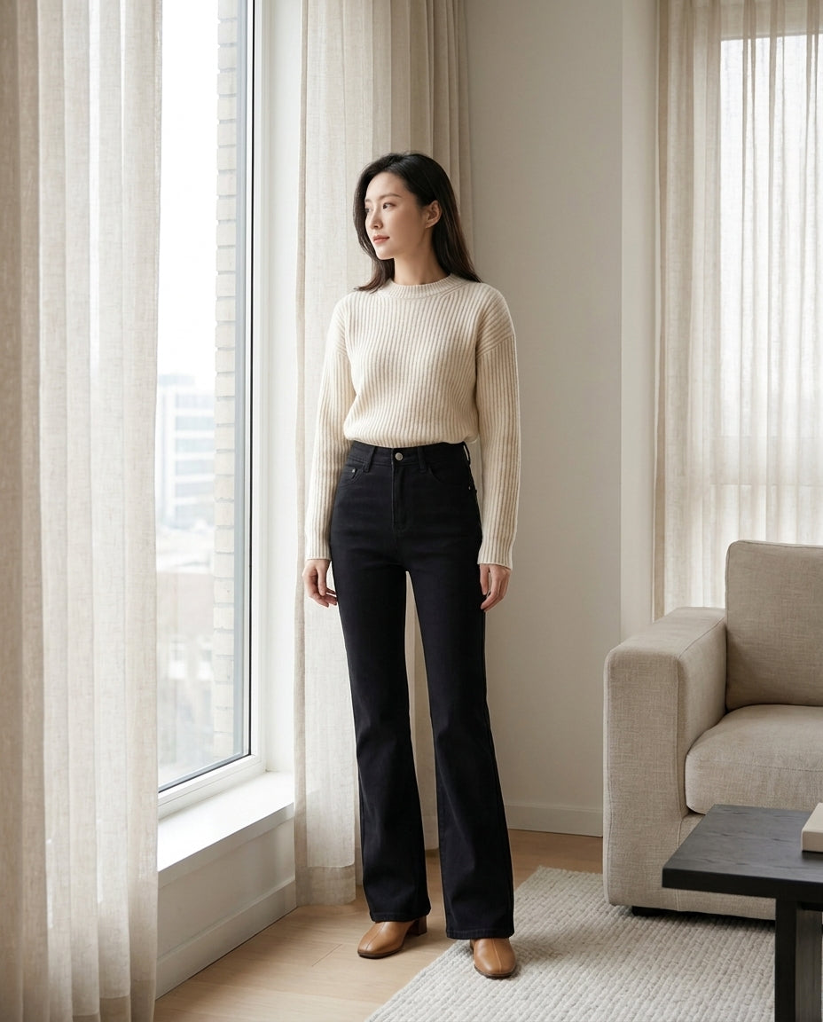 Black | The Fleece-Lined Jean, worn