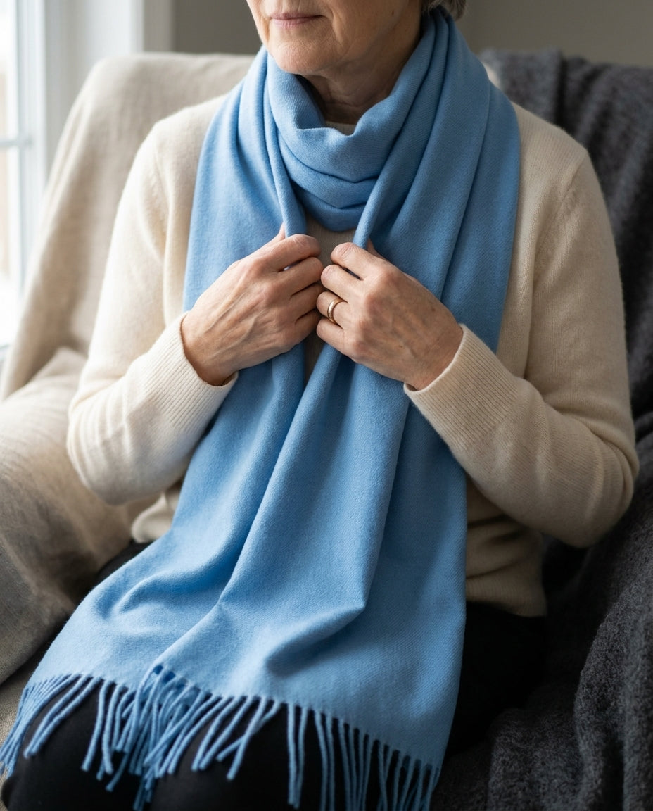 Sky blue | gathered at the chest